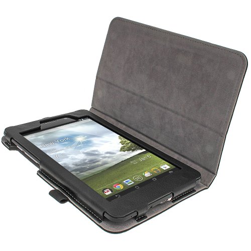 igadgitz Schwarz PU Ledertasche Hülle Folie Cover für Asus FonePad ME371MG 7″ Tablet mit Multi Winkelbetrachtung Stand + Stylus Schift Halter + Displayschutzfolie - 2