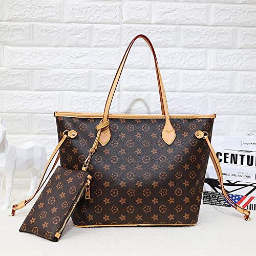 Ldyia Sac à bandoulière de Grande capacité pour Dames, Impression décontractée, Sac à bandoulière, Sac à bandoulière, Sac à Dos, Sac à Dos pour Maman Sac adapté aux Voyages, Shopping, fête, Brun