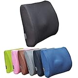 Medipaq - '3D' Mesh Orthopaedic Memory Foam Lumbar Support Cushion - with Air Circulation - Reduce Back Ache, Improve Posture [2018 Updated Version - Now with Adjustable Elastic Strap]