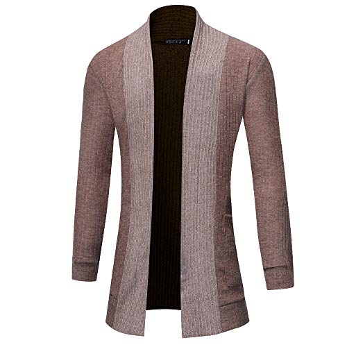 TEBAISE Herren Strickjacke Open Jacke Lang Cardigan Knit Mantel Strick Jacke Hoodie Hoody Sweatshirt Sweatblazer