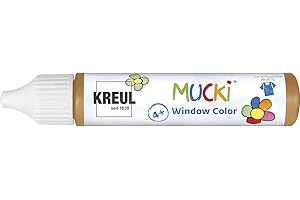 INNSPIRO Kreul 24415 - Mucki Window Color, Fenstermalfarbe auf Wasserbasis, parabenfrei, glutenfrei, laktosefrei, vegan, leicht vermalbar, auswaschbar, 29 ml Pen, hellbraun