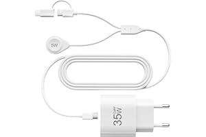 AUGLEY 2024 3in1 Multi USB-C Schnellladekabel(1.5M) für Apple Watch iPhone, 35W GaN Schnellladegerät für Apple Watch Ultra/9/8/7(5W)+iPhone 15/14(27W)+Galaxy S24/S23(35W)+iPads AirPods[Reise Essentials]