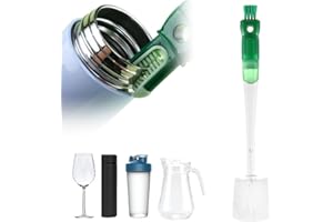 Topbashgo 5 in 1 Scovolino per Borraccia, Set di Scovolino per Bottiglie, Scovolino Lavabottiglie per Pulire Cannucce, Tazze da Tè, Bottiglie Sportive (Verde)