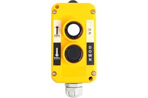 CENPEK Crane Pendant Control Switch Box COP-2B, ABS Plastic Hoist Lift Controller with 2 Push Buttons, Crane Hoist Control Pendant Switch for Lifting Applications