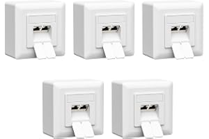 iwillink 5x CAT8 Universal nätverksuttag 2-port RJ45 skärmad, 40 Gbit/s | Ytmonterad eller infälld, EIA/TIA-568-A/B 8P8C, POE+ kompatibel CAT8, CAT7, CAT6a, CAT6