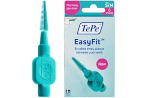 TePe EasyFit, Turquoise, S/M, 6pcs, Plaque Removal, efficient Clean Between The Teeth, Small to Medium Gaps