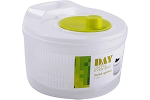 Walopola Salad Spinner Small, Colander with Clear Serving Bowl, Household Fruit Dehydrator Drainer, Lettuce Dryer Spinner, Fruit and Veg Wash Drainer, Vegetable Washer, Double Layer Capacity