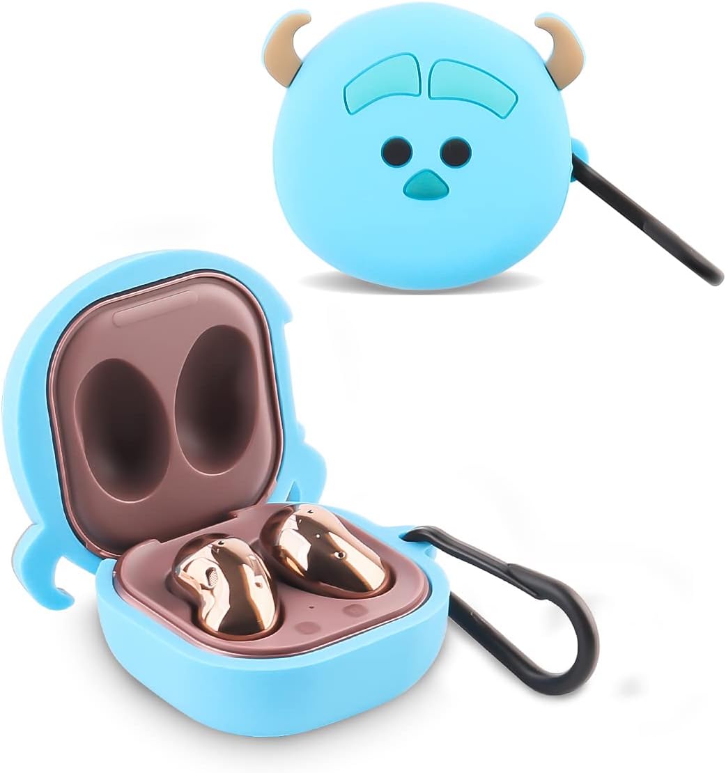 Funda para Samsung Galaxy Buds2 Pro (2022), Galaxy Buds 2 (2021), Galaxy Buds Pro (2021), Galaxy Buds Live (2020), XMBYGY Funda de Silicona con Llavero para Auriculares Galaxy Buds (Monster)