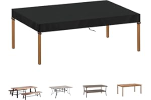 SIMPHAUS Housse Protection Plateau Table Exterieure 200x90x15cm Housse Exterieure Mobilier Jardin 420D Tissu Oxford Housses Table Jardin Rectangulaire Bache Exterieur Impermeable pour Table de Jardin