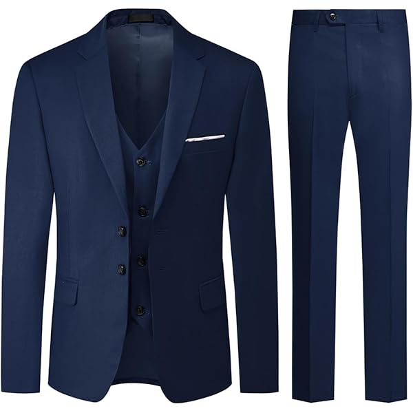 Allthemen Glanzende 2-delige herenpakken Slim Fit 1 Knoop Smoking Pakken Casual Jasje Broek voor Bruiloft Feest, Zwart, L