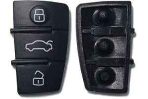 LAGE Pulsanti di Ricambio in Silicone per Chiave Telecomando Audi A1 A3 A4 A6 A8 TT Q5 Q7 R8 S4 S6 Nero 3 Tasti