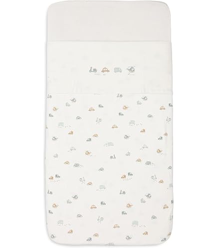 Lenzuolo Culla Jollein Tiny Park 75x100 Cm – 100% Cotone Certificato OEKO-TEX, Stampa Alberelli E Gattino, Senza Elastico