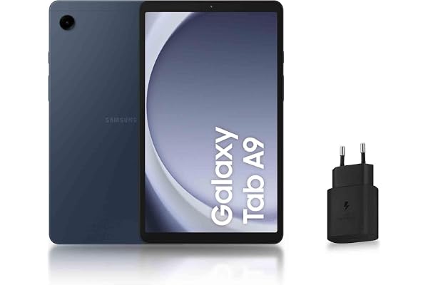 Samsung Galaxy Tab A9 Tablette Android, 64 Go de Stockage, Grand écran de 8.7", Wifi, Son riche, Bleu marine, avec Chargeur secteur rapide 25W inclus (version FR)