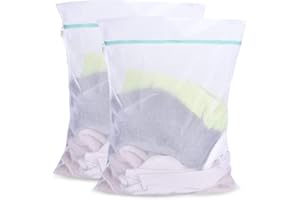 OTraki Sacs à Linge 60x80cm Lot de 2 Sac à Lavage du Linge à Mailles Filet de Lavage Grande Taille avec Fermeture Eclair Laundry Bags Filet à Linge pour Machine à Laver Blouse Chemises