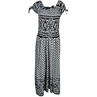 Boho Chic Designs Ladies Maxi Dress Bohemian Printed Mexican On Off Shoulder Dresses
