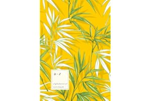 A-Z Alphabetical Notebook: A4 Large Ruled-Journal with Alphabet Index | Stylish Bamboo Tree Cover Design | Yellow