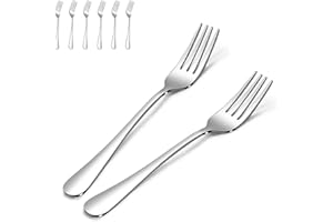 HOME SOLAZZIA Juego de 6 piezas de Tenedore de mesa de Acero Inoxidable 20 x 2.5 cm. Acabado Pulido espejo, Tenedore con Diseño moderno y elegante.(Tenedor de Mesa)