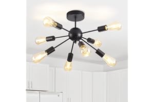 ‎ANWIO ANWIO Sputnik Kronleuchter Modern, Vintage Deckenleuchte Lampe Wohnzimmer, mit 8 Flammig E27 Lampenfassung Pendellampe für Schlafzimmer Küche Flur (ohne Leuchtmittel)