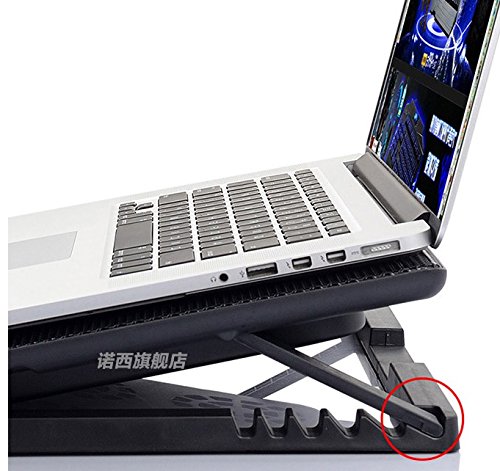 Ablage zur Lüftung des Laptops LED-Leuchte, 2 USB, kompatibel mit PCs von 12 bis 17 Zoll - 3