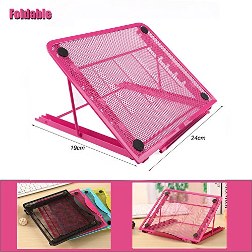 Laptop Ständer Notebookständer Belüftet Verstellbar Faltbarer Metall Ineinander Notebook Standplatz, 24x19CM für Laptop Notebook Pad Phone Tablets-Novata - 2