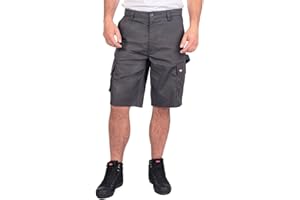 Lee Cooper Short cargo classique multi-poches pour homme, résistant et facile d'entretien, Gris, 32W
