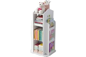 YHRJ Librerie per Bambini songmics Libreria Semplice, Scaffale per Bambini del Fumetto Domestico, Scaffale per Giocattoli per Asilo Nido, Cremagliera Rotante per casetta