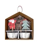 Weihnachten Cupcake Set - Muffinförmchen in Silber und Dekopicker von Meri Meri