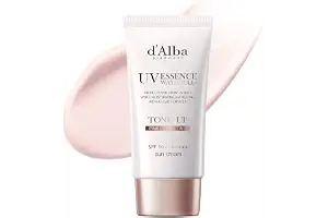 d'alba Loción Solar Tonificante Waterfull SPF50+PA++++ de Trufa Blanca italiana, Crema Solar Teñida con Filtros UV Veganos, Loción Solar Brillante e iluminadora, Skincare Coreano