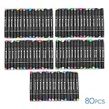 ▲Todos los rotuladores (punta de pluma, cuerpo de pluma de plástico, tinta) están hechos de nuevos materiales importados, y la diferencia de color entre los diferentes lotes es casi nula, incluso de color, secado rápido y sin decoloración, lo que garantiza la estabilidad del color.