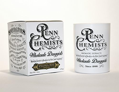 Penn Chemists Candle, Wax Base: Our exclusive and botanical blend of natural soy, coconut oil and organic beeswax, White, 4" H x 3 1/4 W