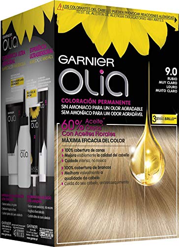 Garnier Olia coloración permanente sin amoniaco para un olor agradable con aceites florales de origen natural - Rubio Muy Claro 9.0