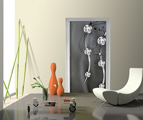 Türtapete Leder Diamant abstrakt Tapete Kunstdruck Türbild | 70 x 200cm (B x H) | Papier