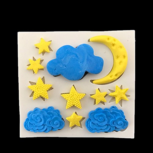 MagiDeal Stern Mond Wolken Silikon Kuchenform Backform Silikon Kuchenform Fondant Mold - 3