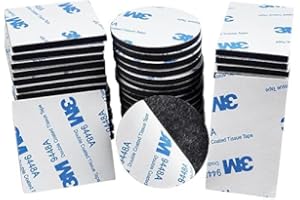HOMMAND Pad Biadesivo Extra Forte, HOMAND 60 Pezzi Pads Nastro Biadesivo Schiuma, Adesivo 3M Biadesivo Extra Forte Rettangolare & Quadrati & Tondo, Impermeabili per la Casa, Ufficio e Auto