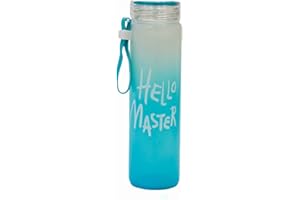 LW LUXOTTICA DI LEWIS Botella Agua Cristal Azul 500 ml - Vidrio Sin Plástico 0,5 Litros - Ecológica Reciclable Reutilizable - Uso Alimentario - Tapón Tornillo Sin Fugas - Oficina Deporte Gimnasio Colegio Bicicleta