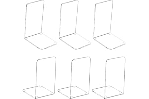 MerryNine Lot de 3 Paires de Serre-Livres en Plastique Acrylique - Décoration pour Chambre à Coucher, bibliothèque, Bureau, Fournitures Scolaires, Papeterie, Cadeau