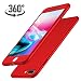 Produktbild iPhone 7 Plus Hülle, mit [1 x Panzerglas Schutzfolie], Luckydeer iPhone 7 Plus Handyhülle [360 Grad Komplett Schutz], iPhone 7 Plus Hülle Rot [Ultra Dünn] Schale Cover Case Hülle für iPhone 7 Plus (Rot 5,5 Zoll)