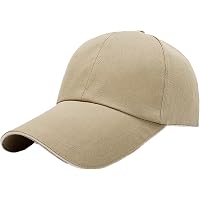 Casquette Homme Grande Taille Visage Large - Visière Extra Longue 14 Cm, Chapeau Baseball Coton Réglable 55-65 Cm, Style Décontracté Pêche Randonnée (Noir/Gris)