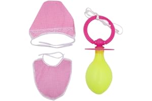 ERINGOGO 3-Teiliges Lustiges Erwachsenen-Cosplay-Kostüm für Erwachsene Kostüm Baby-Kostüm Schnuller Lätzchen Hut Party Lustige Requisiten Fotokabinen-Requisiten Lustiges