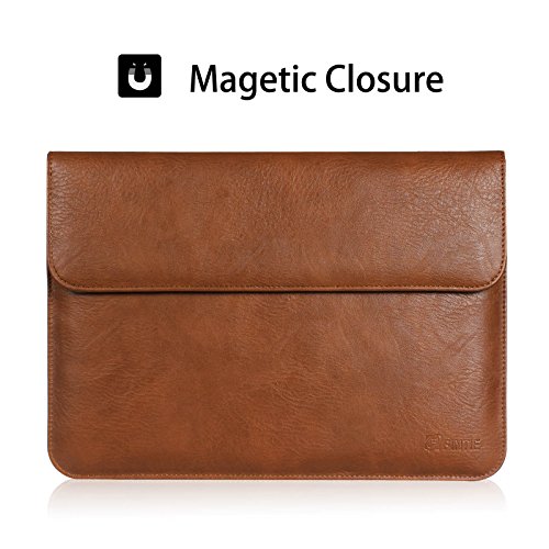 Fintie 11-12 Zoll Tasche – Kunstleder Hülle Schutzhülle Sleeve Wallet Case Aktentasche mit Karten-Slot für Microsoft Surface 2017 Neue Modell, Microsoft Surface Pro 4 / 3, Surface 3, Lenovo Yoga Book 10,1 Zoll, MacBook Air 11 / MacBook 12 Notebook Laptop Bag, Braun - 4