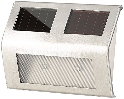 Lunartec Solar-Wandleuchte für den Außenbereich, Edelstahl, 16 lm, 0,24 W - 2