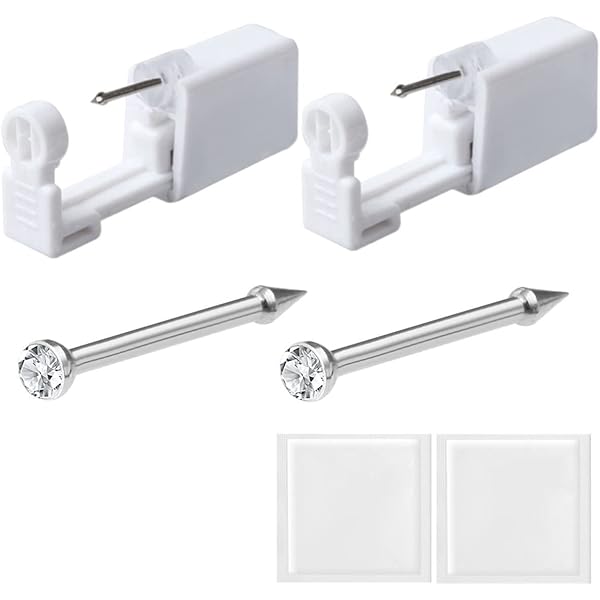 AVYRING Kit Piercing Naso Fai Da Te | Pistola Usa E Getta Con 20G Vite E Anelli - Acciaio Inossidabile - Foto 7