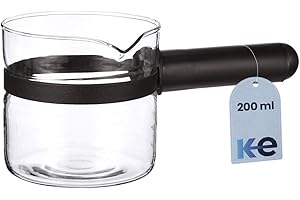 Anakel Home Repuesto Jarra Cafetera Compatible con Cafetera Express, Jarra de Cristal Universal | Vidrio, Mango Largo, Apto para Microondas, 200 ml