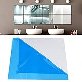 Espejo adhesivo espejo vinilo adhesivo decorativo cuadrado efecto Espejo cuadros plateado extraíble para cuarto de baño, porche, salón, cámara, 45x45cm(9 pièces)