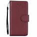 Produktbild iPhone 5 5S SE Hülle, Chreey Klassisch Leder Tasche Wallet Flip Case Schutzhülle mit Standfunktion Kartenfach Multifunktions Handyhülle [Weinrot]