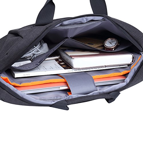 Laptop Tasche 15,6 Zoll, ShengTS Nylon Laptop Messenger Bag Umhängetasche mit Handgriff und Schultertasche mit Zubehör-Fächern und widerstandsfähigen Polsterwänden für 15-15,6 Zoll Laptop / Notebook / MacBook / Ultrabook / Chromebook Computers,Schwarz - 9