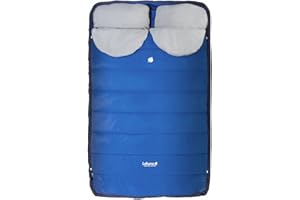Lafuma - Nunavüt Double - Sac de Couchage 2 Personnes - Isolation en Polyester Recyclé et Déperlant - Température de Confort 7°C - Bleu, U