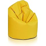 Ecopuf | Pouf Poltrona Sacco Giallo Taglia L | Puffo Per Sedersi da Interno e Esterno | Poltrona Pouf Tessuto Antistrappo Imp