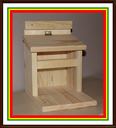 Eichhörnchenfutterhaus-(Ei-Futterhaus) Eichhörnchen-Haus-XXXL-Eichhörnchenhaus-Futterautomat-Futterhaus-Nistkasten-Kobel-Holzschindeldach-Vogelhaus - 2