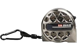 GUSENGO Cinta métrica niquelada - Regla métrica Retráctil Acero Inoxidable, Cinta A Prueba Cemento, Resistente Al Agua Y Al Desgaste Para El Uso Diario, Diseño Hueco